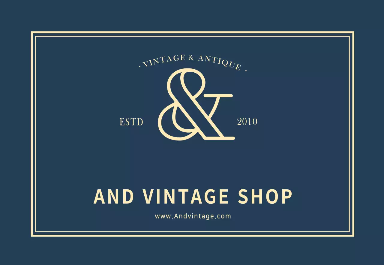 네이비색 심플한 빈티지샵로고 현판