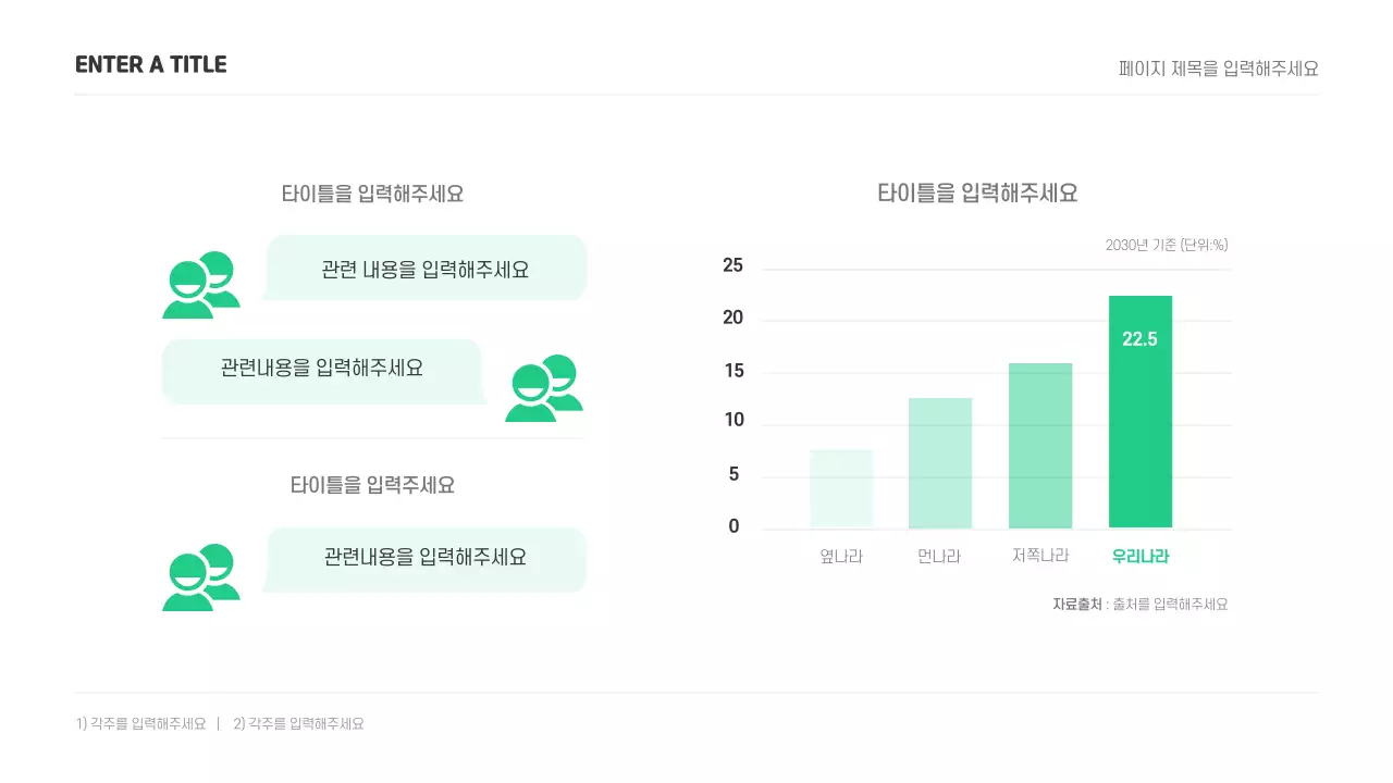 녹색의 심플한 컨셉의 차트