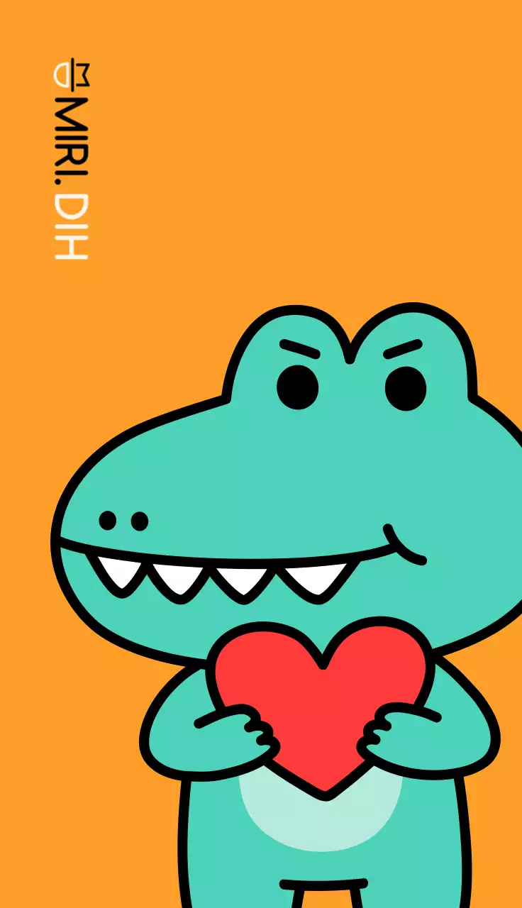 심플한 주황색 청록색 아고캐릭터 비즈니스명함 개인명함