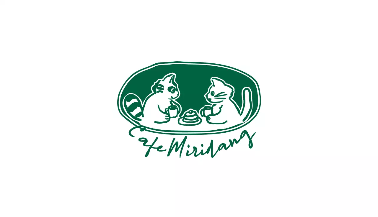 그린컬러의 손글씨와 귀여운 일러스트 카페