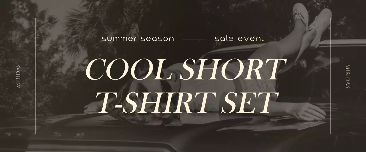 갈색과 연노랑색의 심플한 컨셉 할인 이벤트