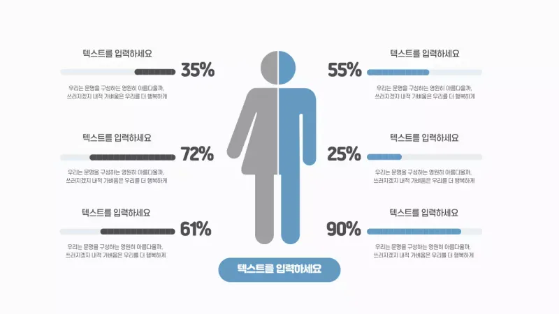하늘색과 회색의 심플한 사람 차트