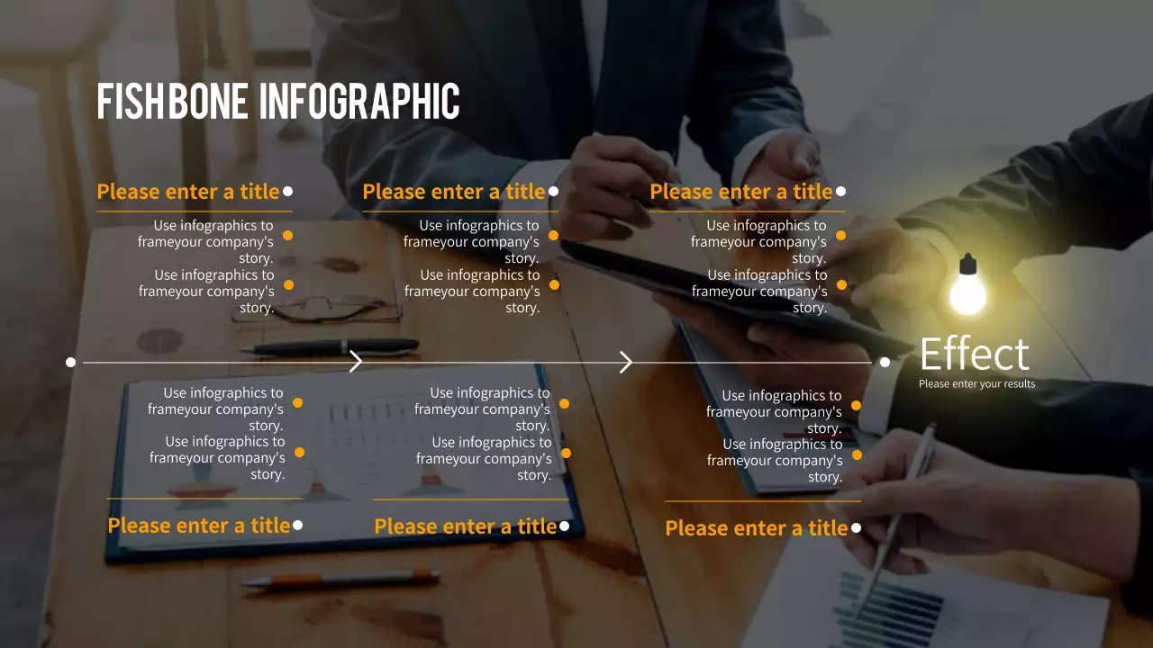 주황색의 심플한 비즈니스 fishbone 인포그래픽