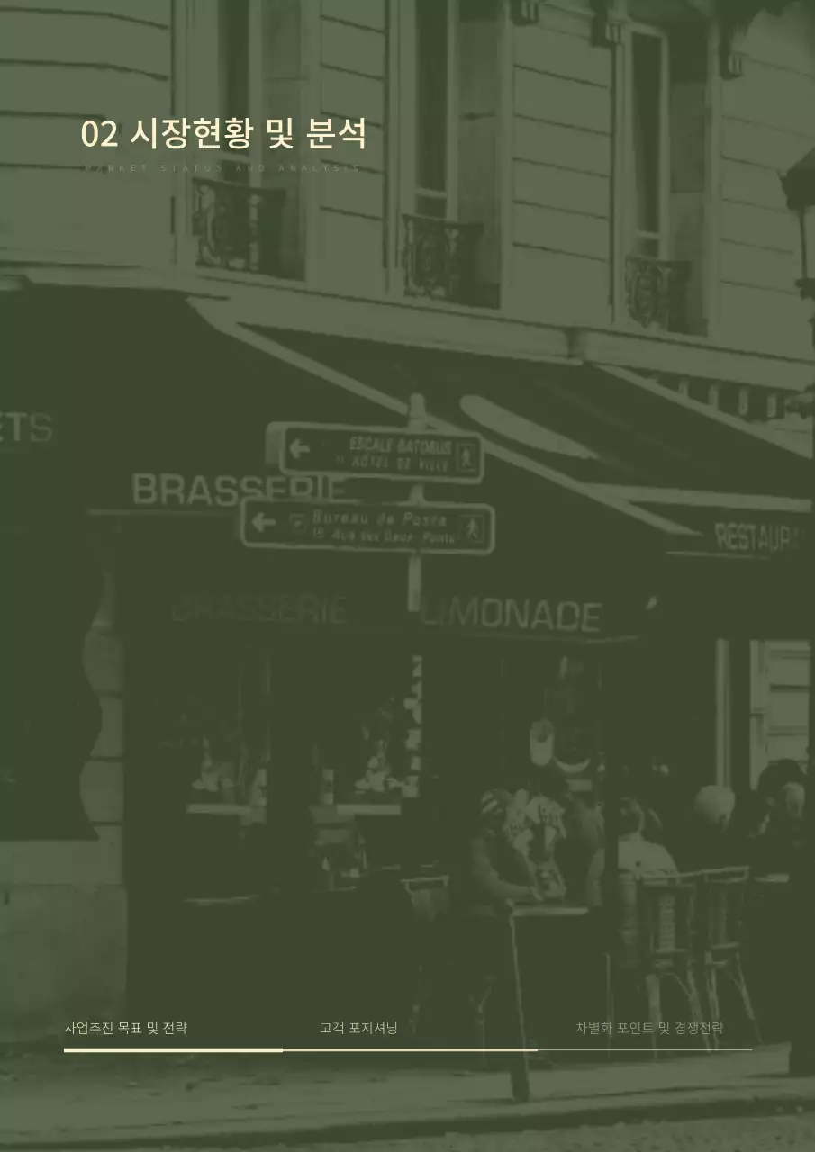 초록색의 심플한 사선 컨셉 사업계획서