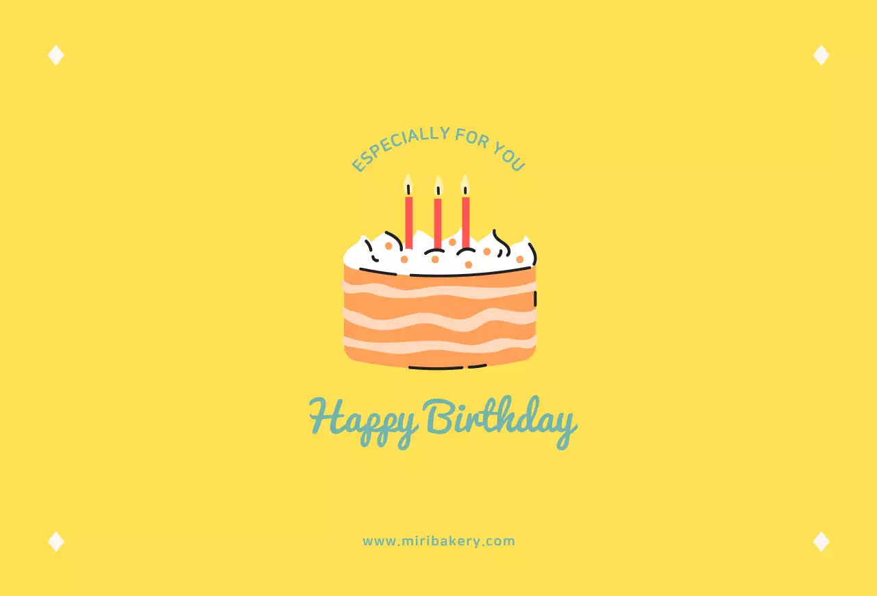 옐로우 생일 엽서