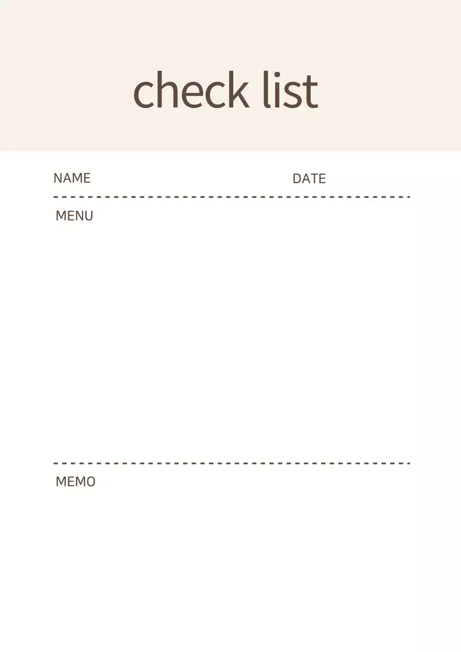 베이지색의 심플한 체크리스트 디자인 포스터