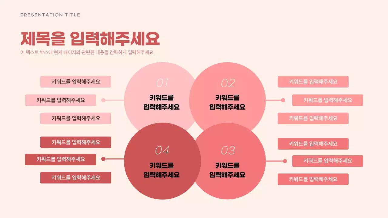 차분한 레드톤의 벤 다이어그램 차트