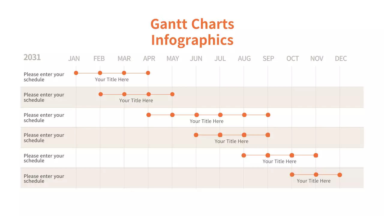 주황색과 갈색의 심플한 일정 관리 인포그래픽