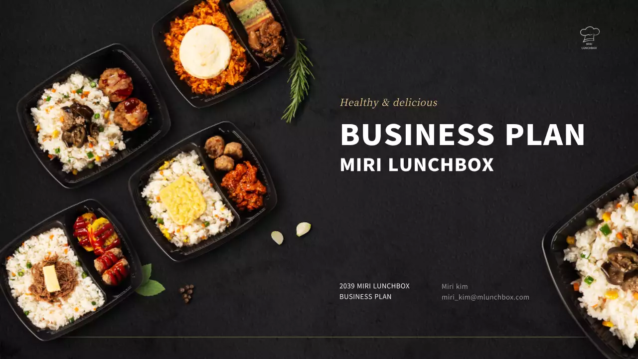검정색의 도시락 회사 영문 사업계획서