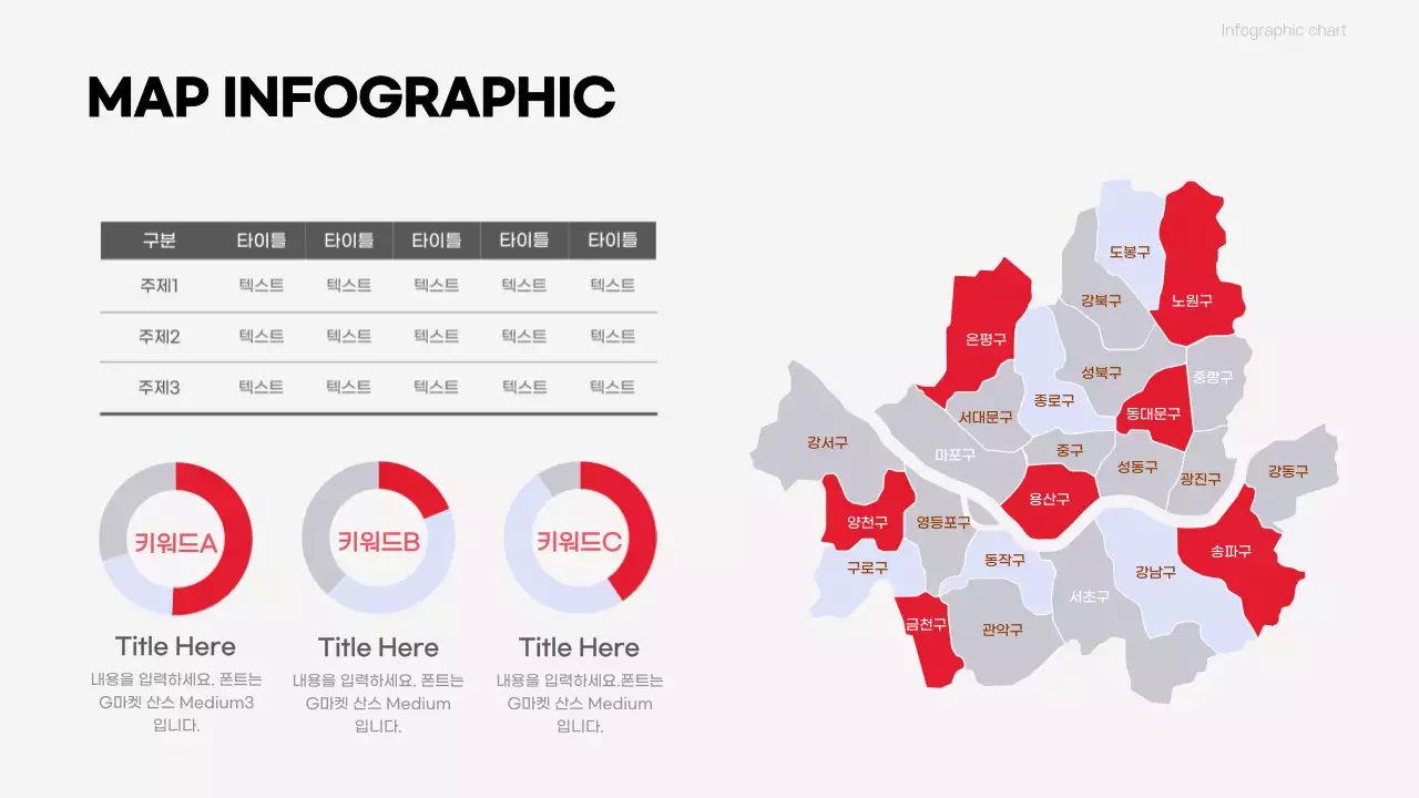 레드와 그레이의 서울 지역 지도