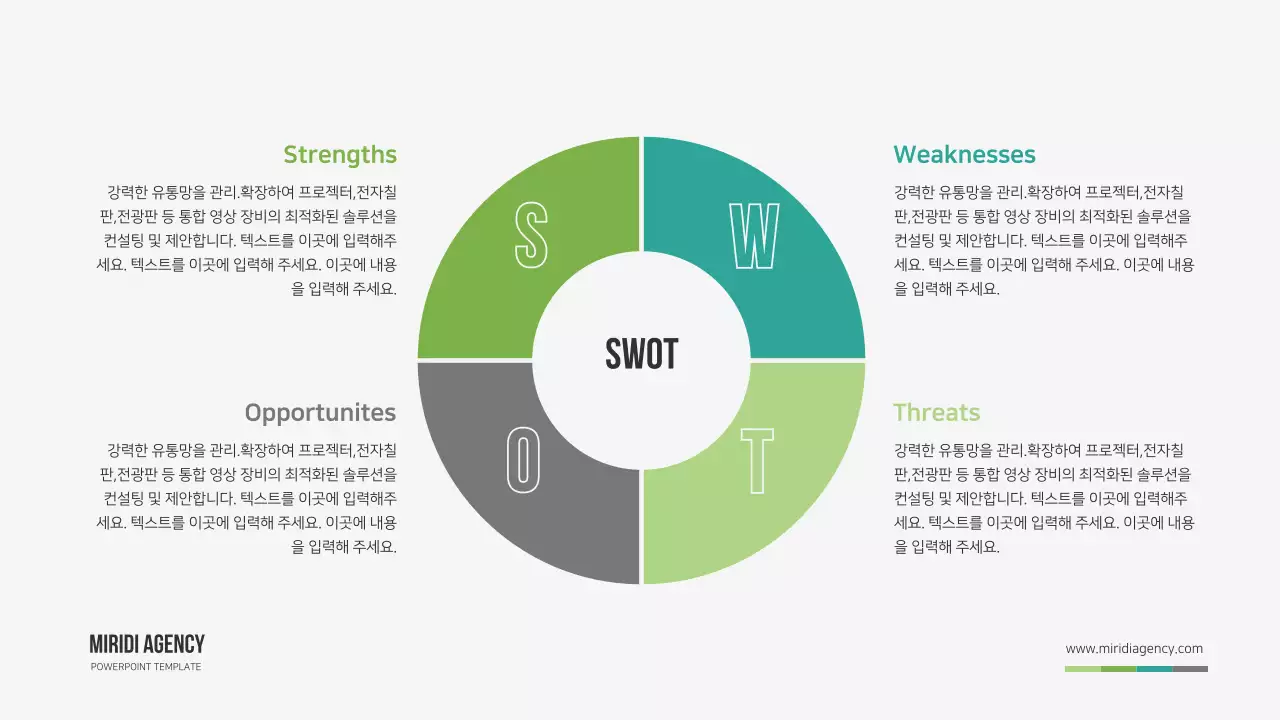 초록색의 심플한 컨셉의 스왓분석