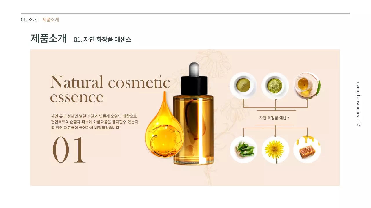 갈색과 녹색의 천연 화장품 사업계획서 프리젠테이션