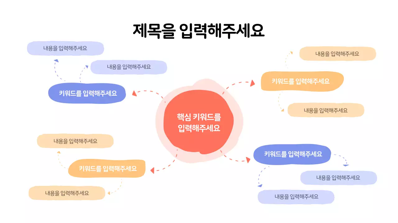 파스텔톤의 기하학 도형 마인드맵