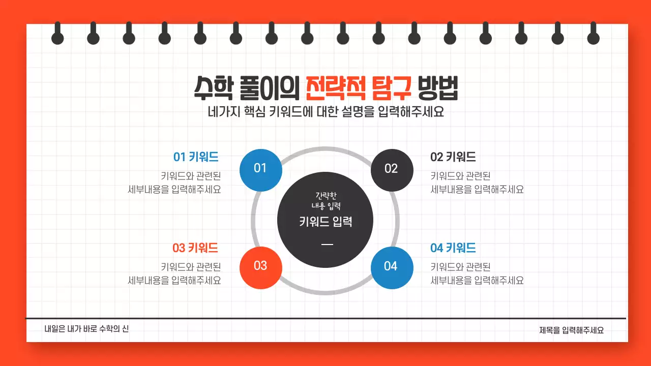 파란색과 주황색의 SWOT 인포그래픽