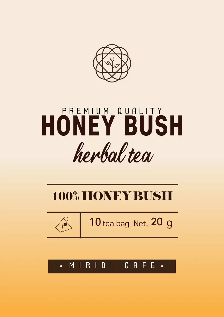 노랑색 그라데이션의 심플한 허브티 제품 라벨 디자인