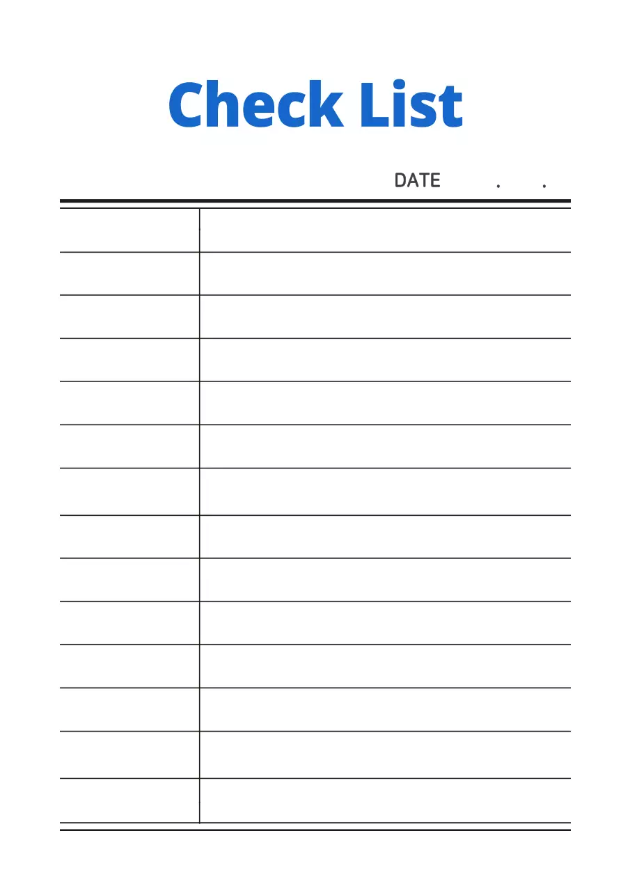 흰색과 파랑색의 심플한 체크리스트 디자인 포스터