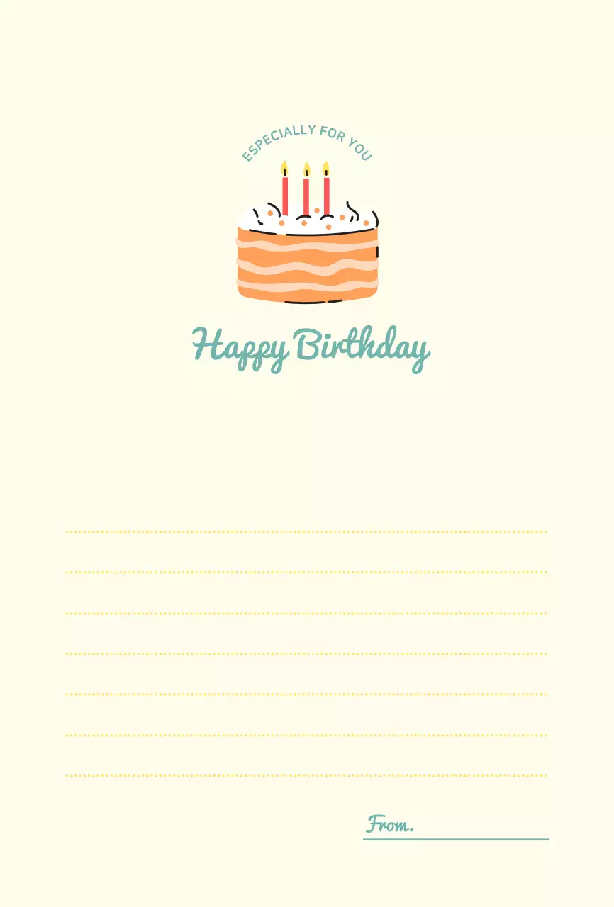 노란색의 케이크 일러스트 생일 파티