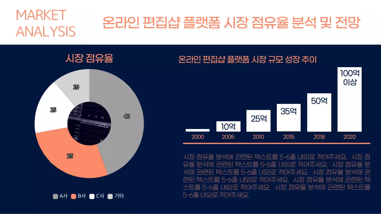 네이비색 강렬하고 깔끔한 사업계획서