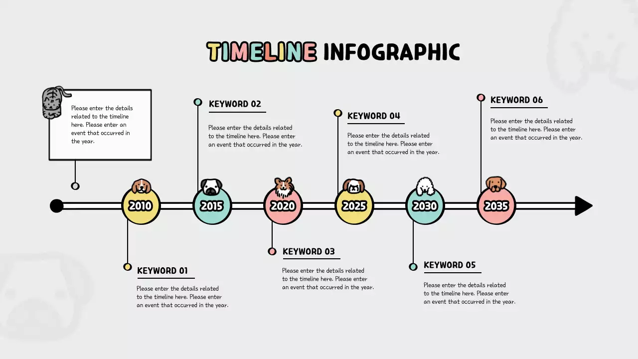 파스텔톤의 귀여운 동물 컨셉 타임라인