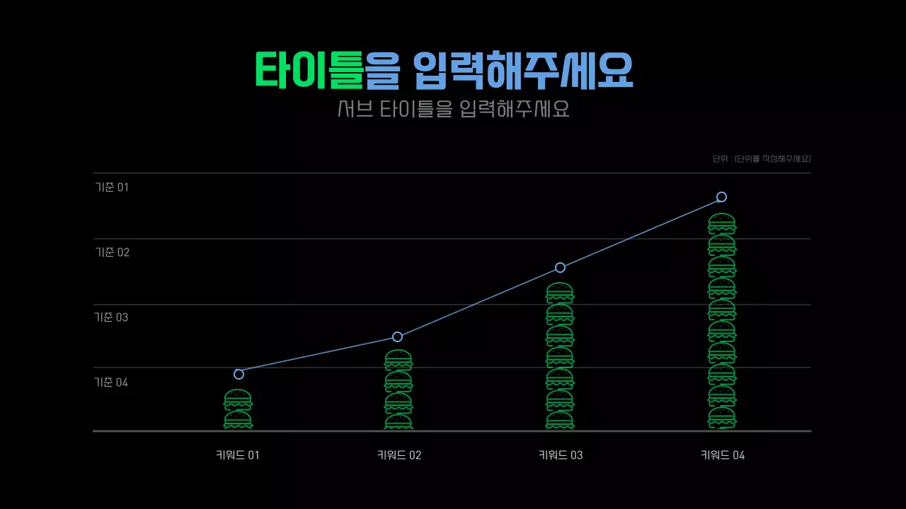연두색과 하늘색의 심플한 컨셉 그래프 차트