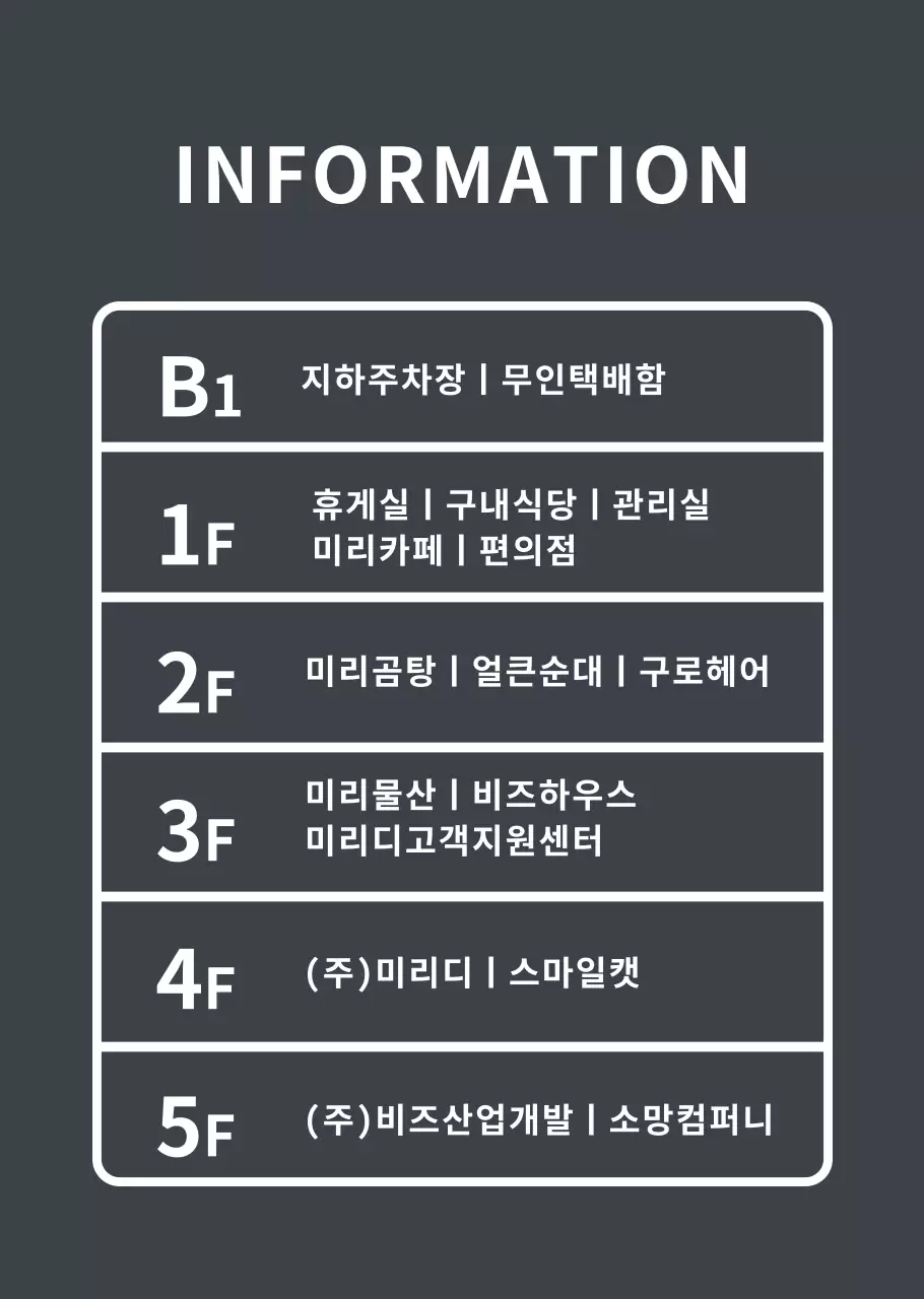 흰색 층별안내 투명포스터