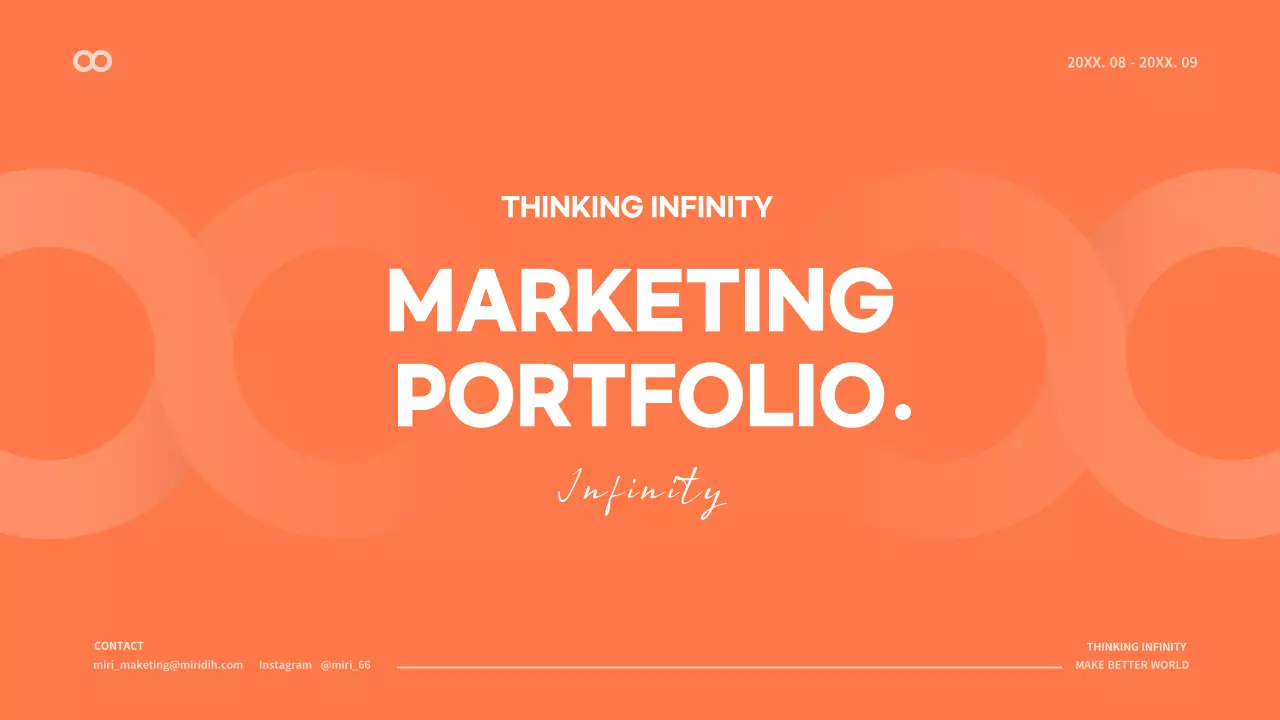 흰색과 주황색의 깔끔한 컨셉의 포트폴리오