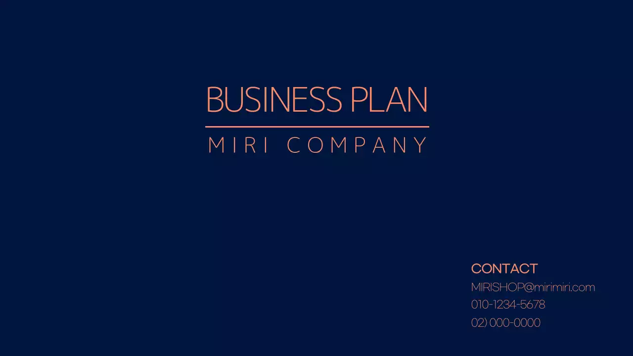 네이비색 강렬하고 깔끔한 사업계획서