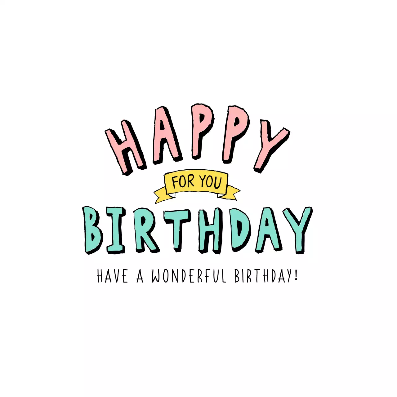 귀여운캘리그라피가있는생일카드