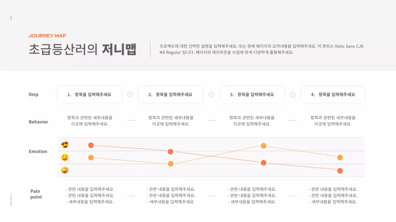 흰색과 주황색의 깔끔한 컨셉의 포트폴리오