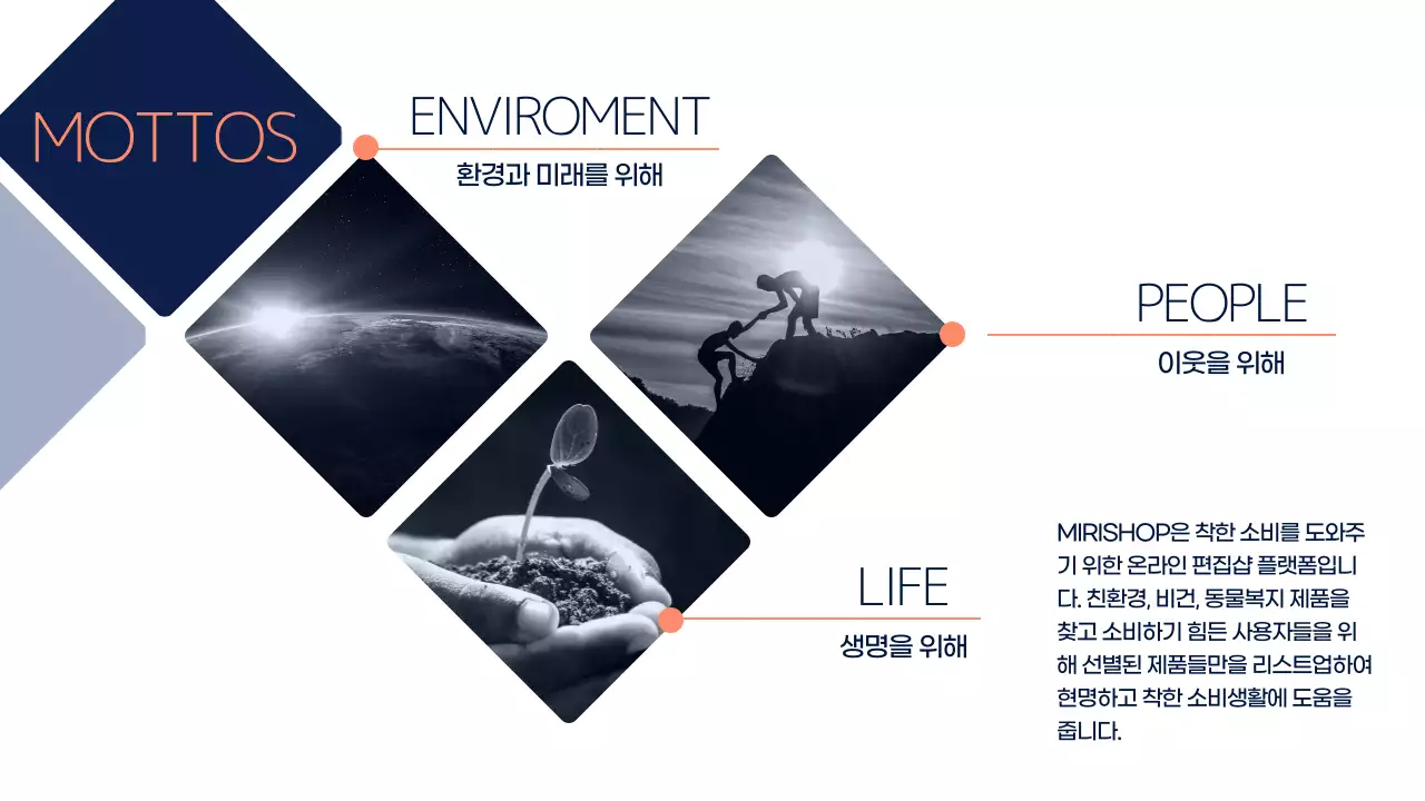 네이비색 강렬하고 깔끔한 사업계획서