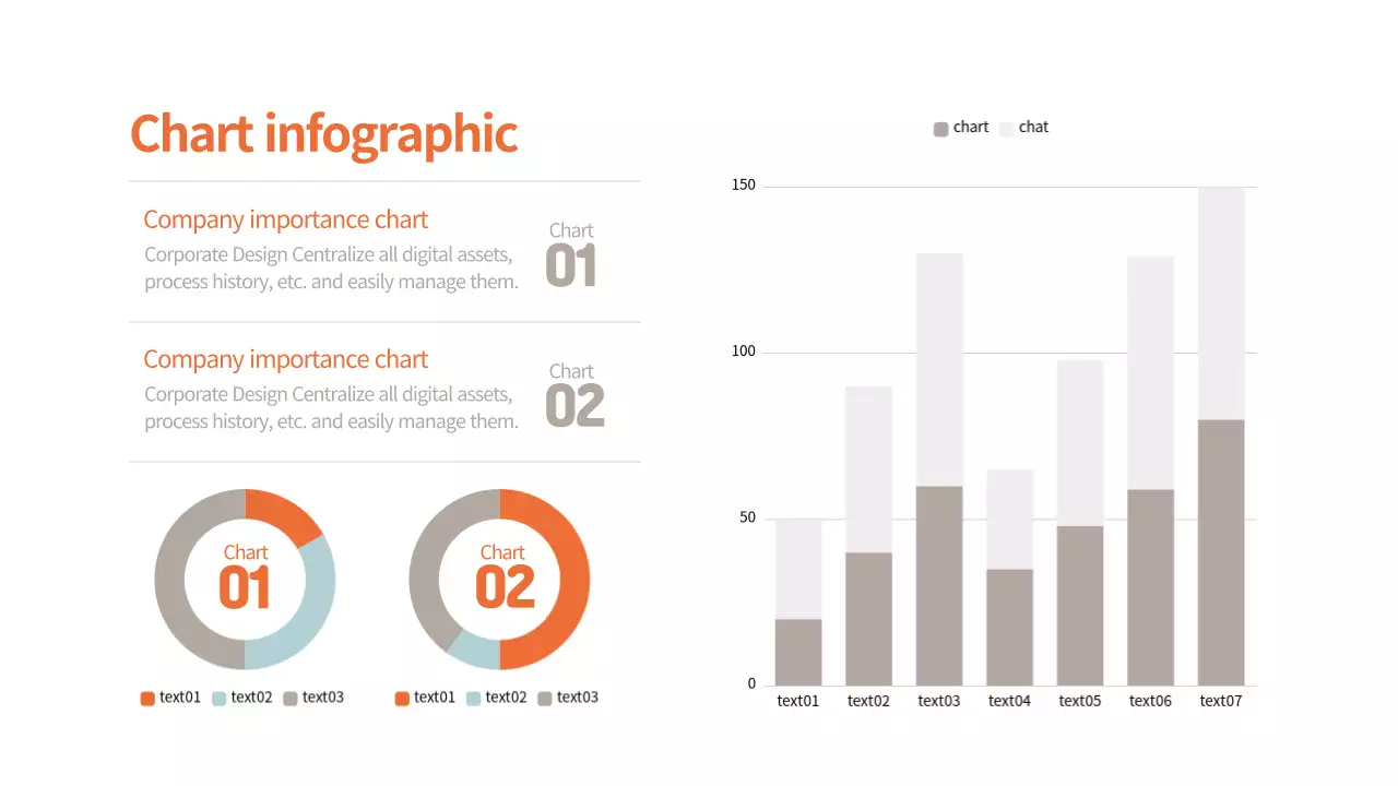 주황색과 갈색의 심플한 차트 인포그래픽