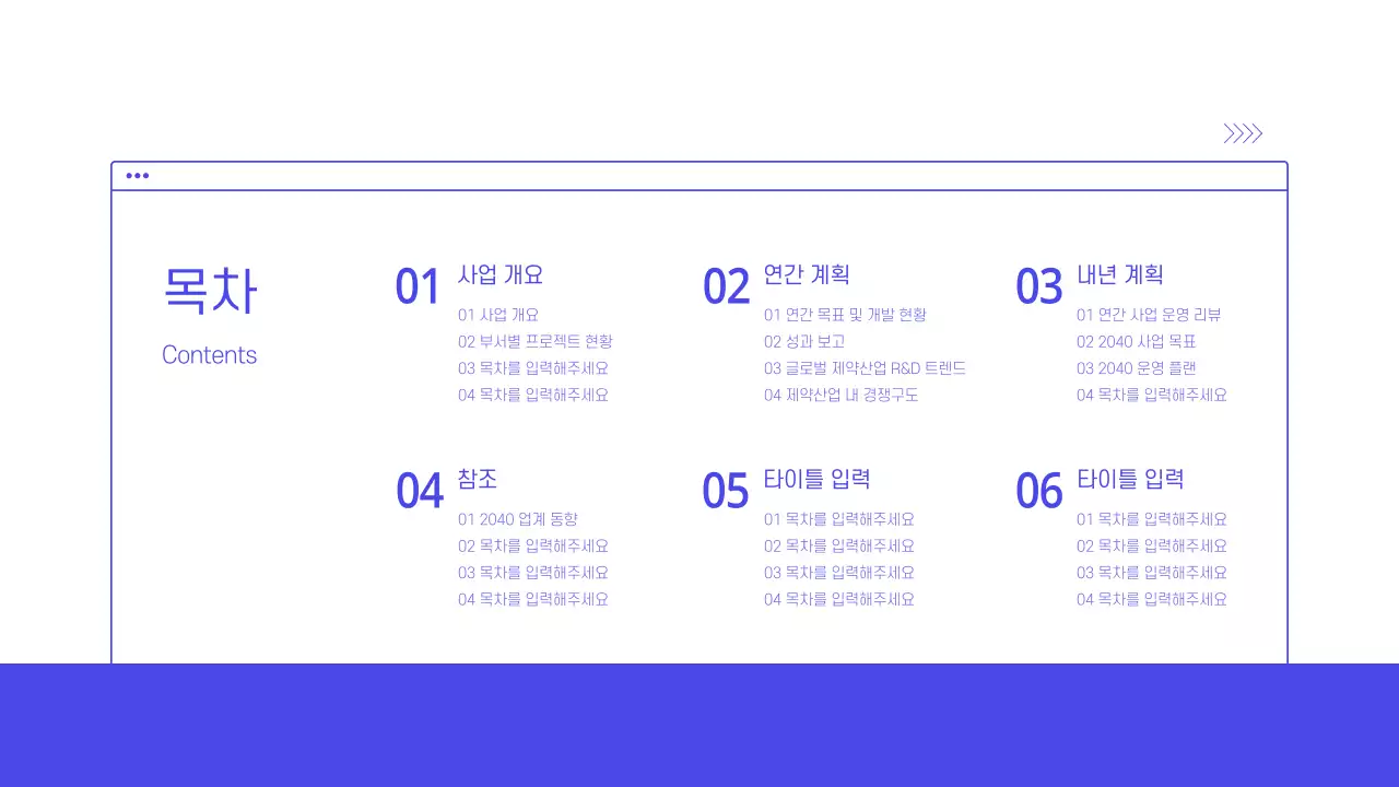 블루&화이트의 깔끔한 사업계획서 기업 프리젠테이션 PPT