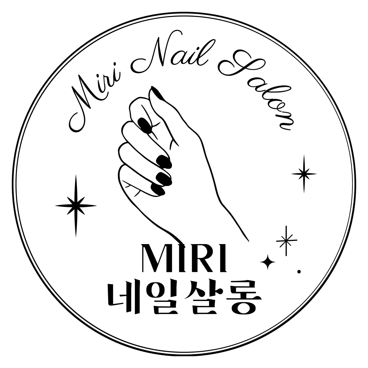 손일러스트의 뱃지 스타일의 네일샵