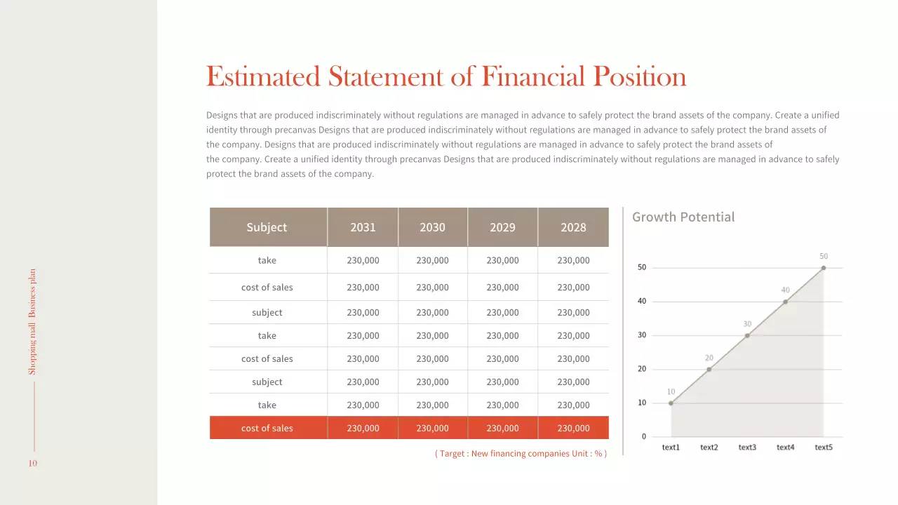 주황색과 갈색의 심플하고 따뜻한 느낌의 인테리어 쇼핑몰 비즈니스 창업계획서