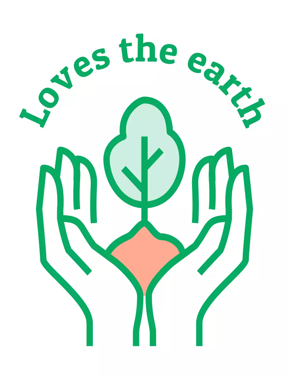 깔끔한 초록색 환경보호 캠페인용 티셔츠