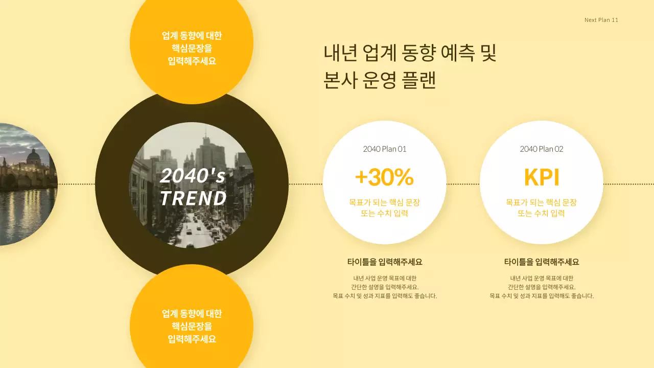 노란색 컨셉의 여행사 매출 보고 프레젠테이션