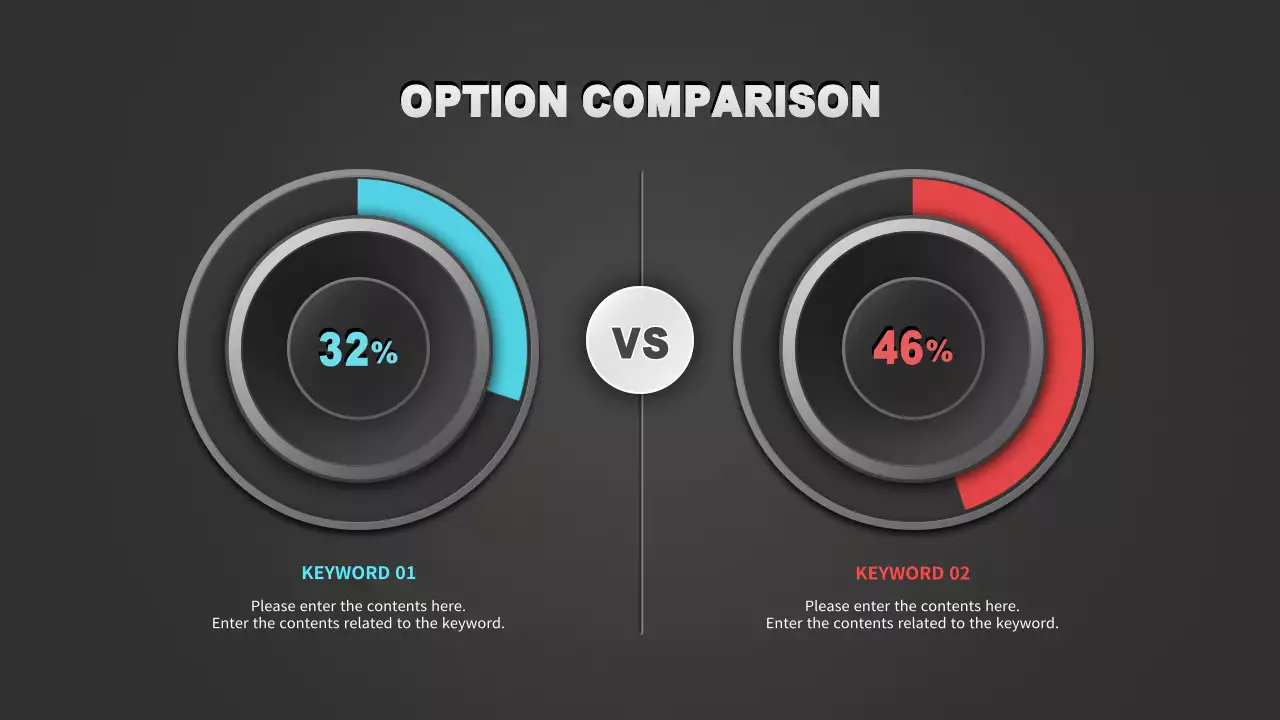 검정색의 기계 컨셉의 입체적인 비교 분석