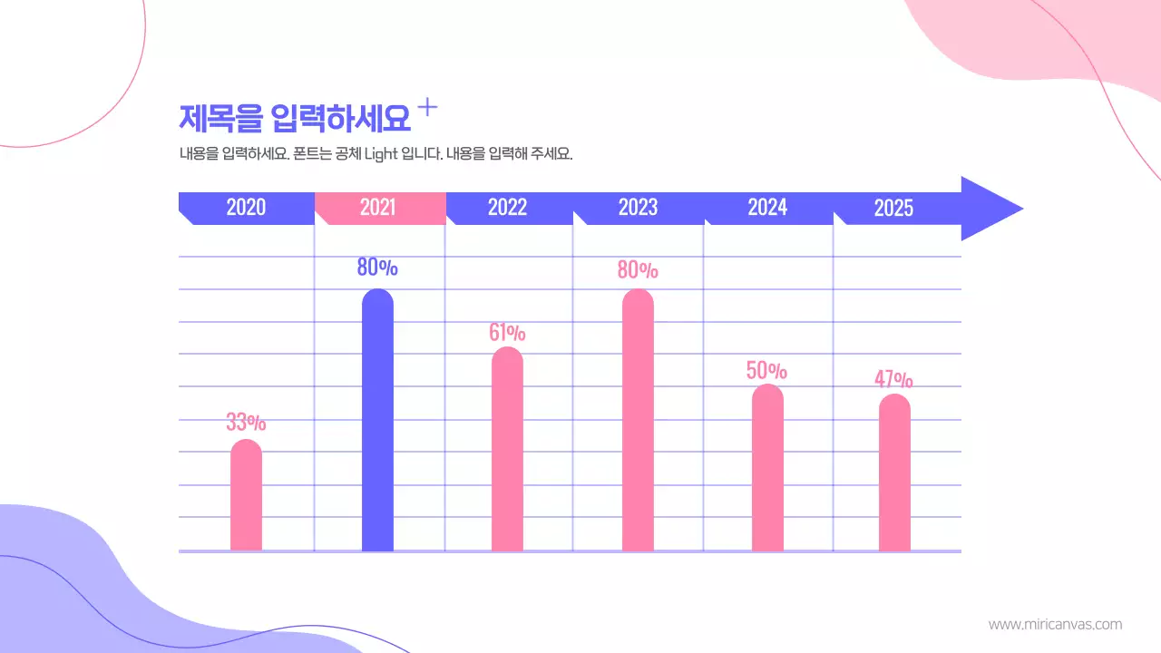 핑크 블루 타임라인 그래프 인포그래픽 성장그래프 비즈니스
