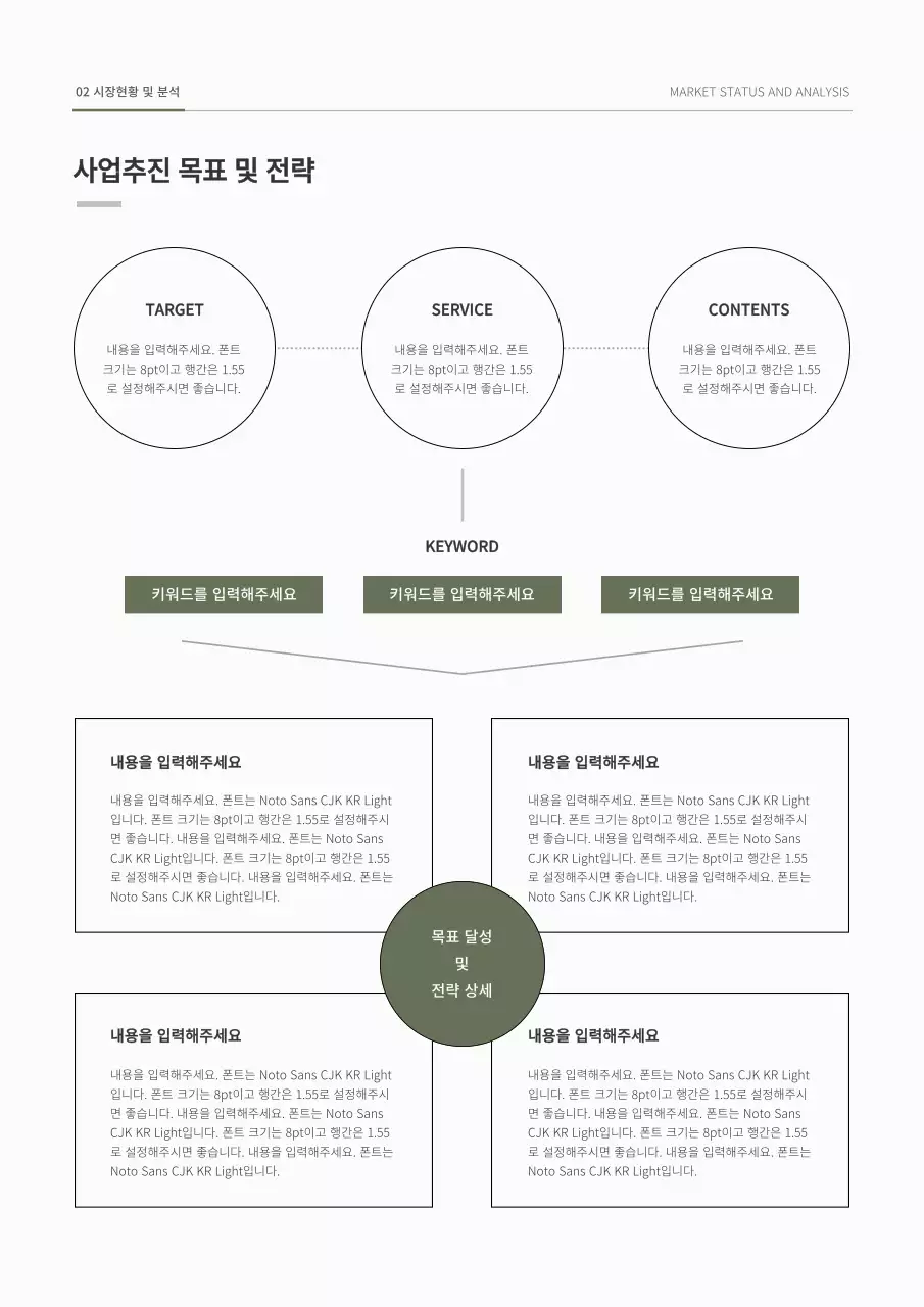 초록색의 심플한 사선 컨셉 사업계획서