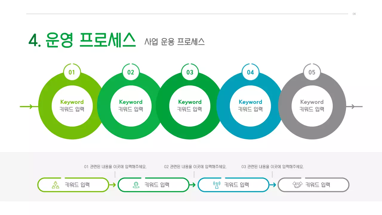 초록색의 깔끔한 일러스트 컨셉의 사업계획서