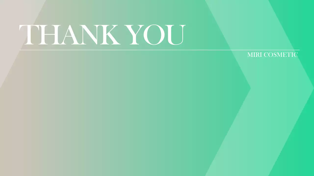 초록색과 베이지색의 그라데이션 깔끔한 화장품 홍보 기획안