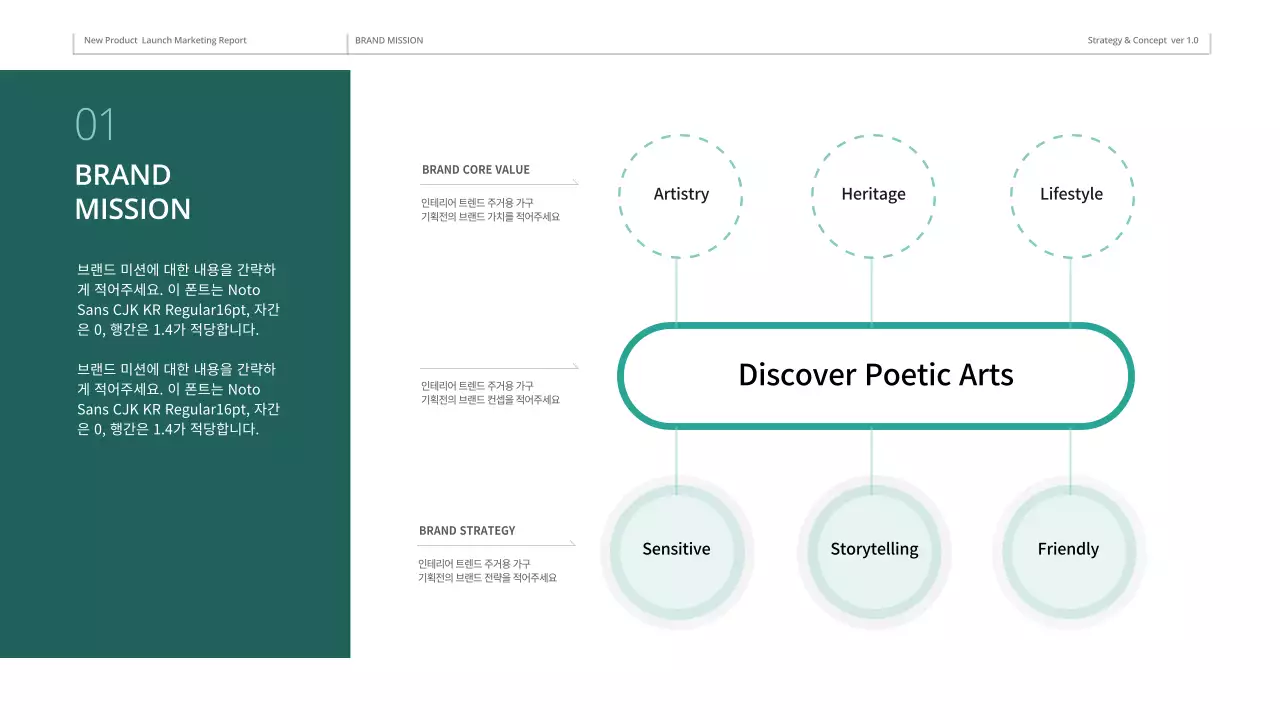 다크그린 컬러의 가구 온라인 마케팅 기획서