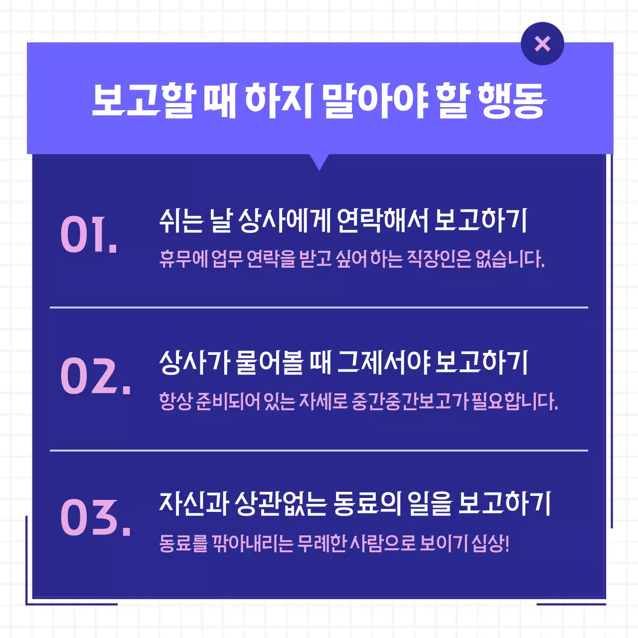 파란색과 분홍색의 회사생활 카드뉴스
