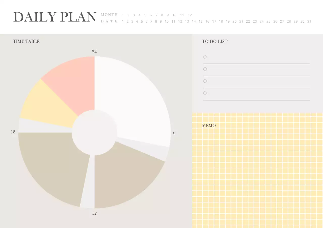 심플한 브라운톤 데일리플랜 웹노트용