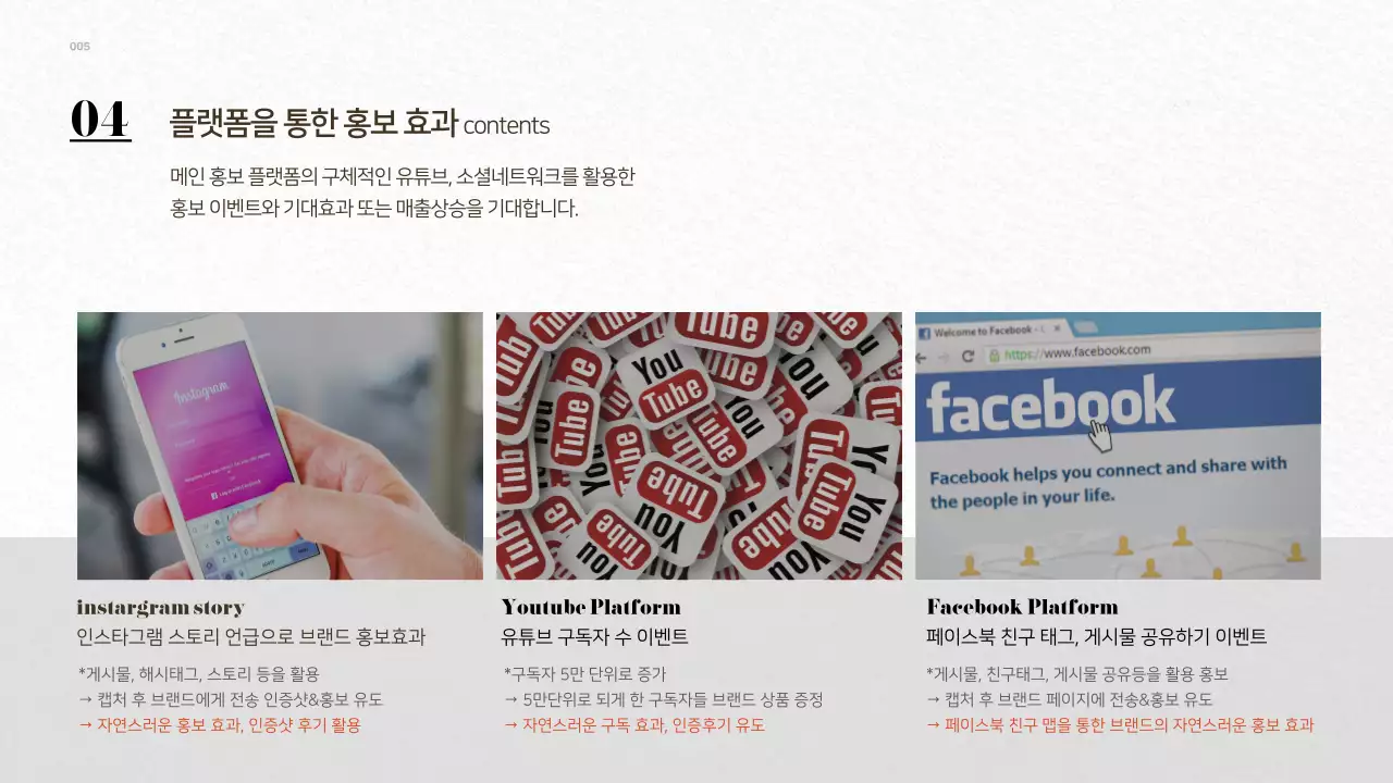 그레이계열의 브랜드 채널을 홍보를 위한 온라인 이벤트 제안서