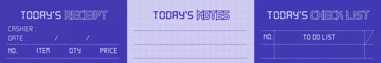 남색과 연보라색의 심플한 영수증 컨셉 패턴
