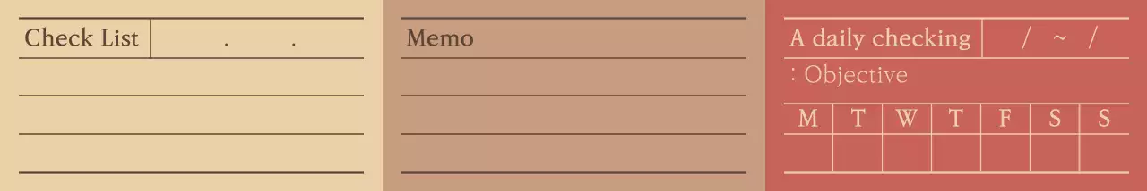 따뜻한 컬러의 깔끔한 메모지 컨셉 패턴