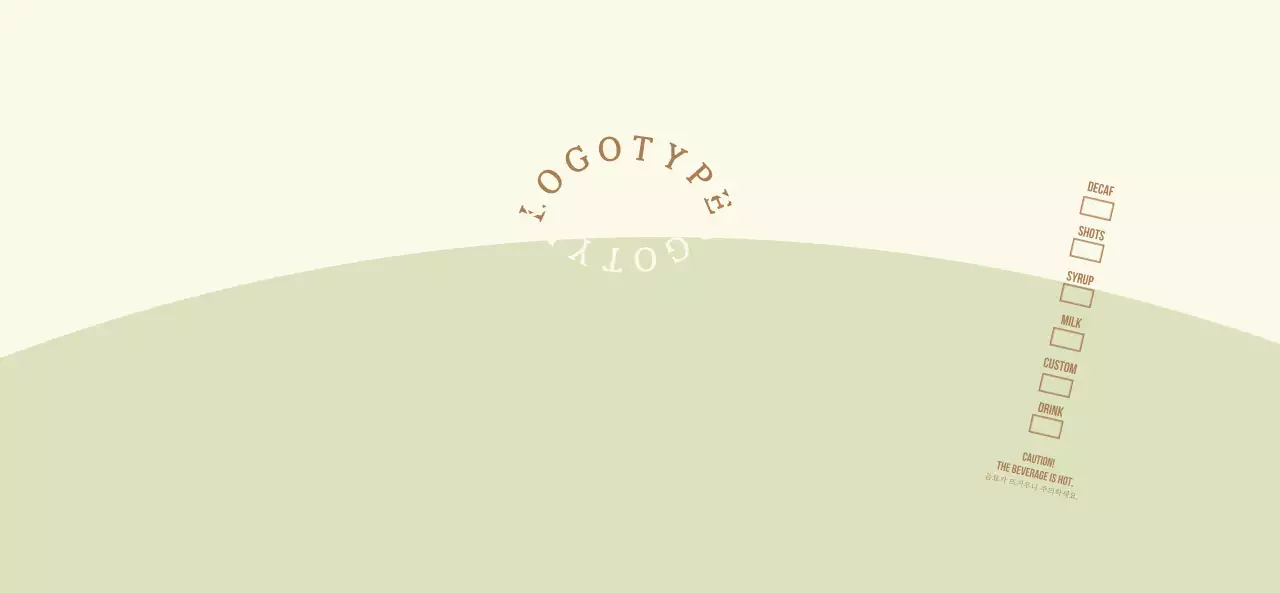 연두색과 연노랑색의 심플한 컨셉 로고타입 카페용 