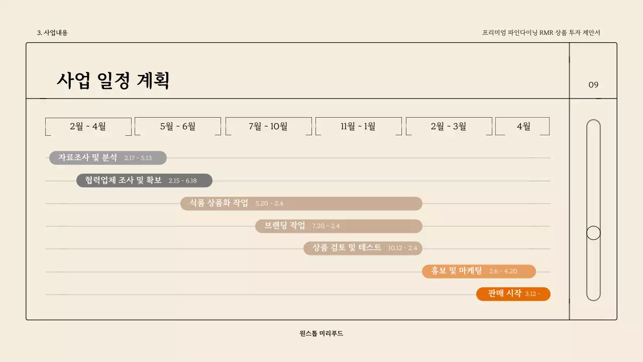 베이지톤의 심플한 파인다이닝 RMR 투자제안서