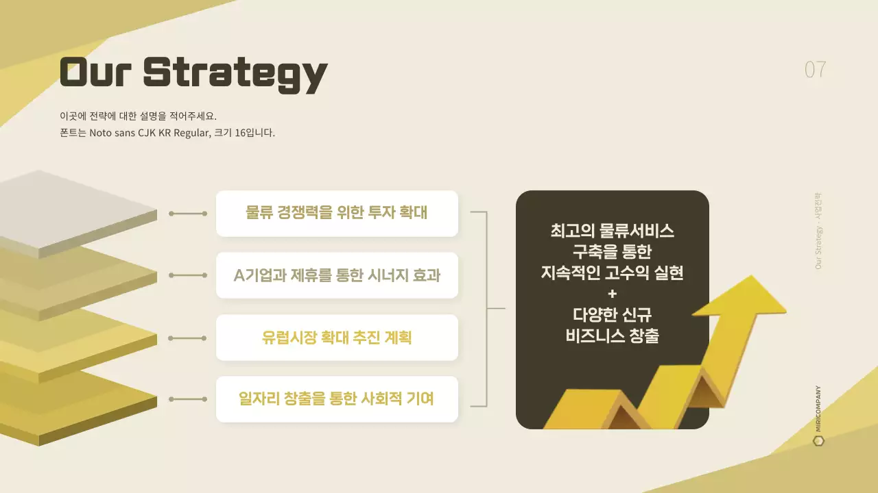 노란색계열의 깔끔한 물류기업 사업계획서